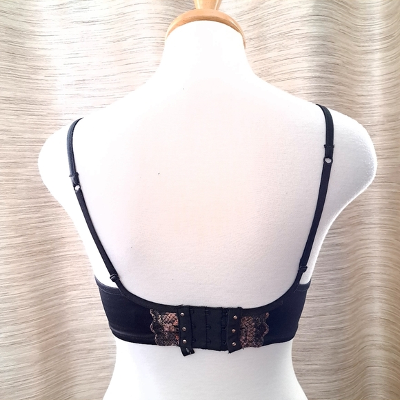pleasure state Couture | Black Multi color snake skin studded women's bra - Picture 3 of 9